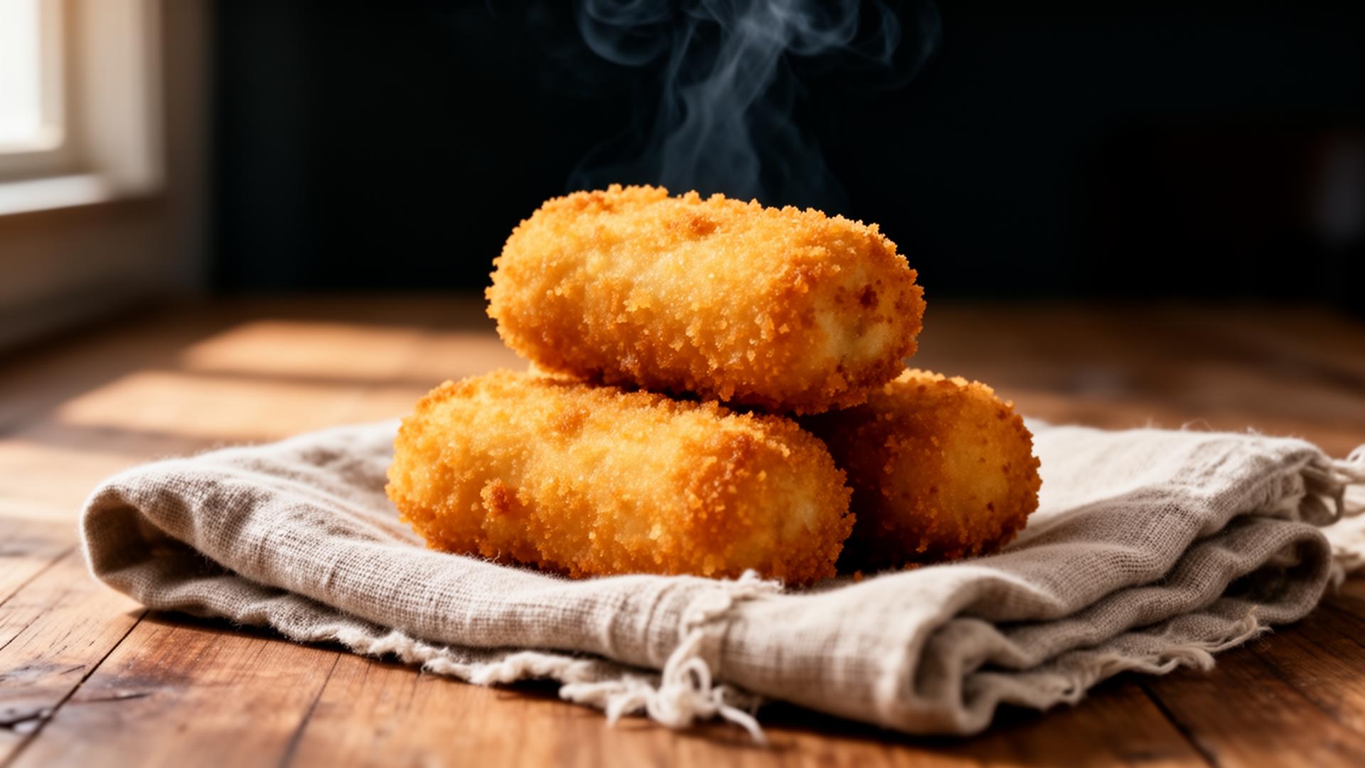 Croquetes artesanais Magloca acabados de fritar
